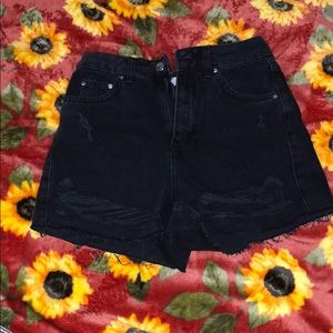 Topshop ripped “Mom” Jean shorts
